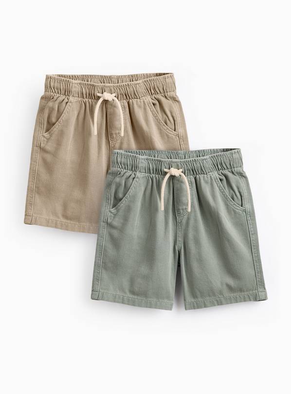 Aqua & Stone Twill Shorts 2 Pack 5-6 years